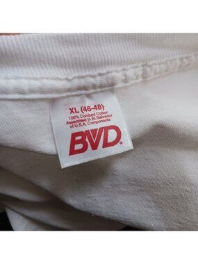 BVD Vintage T-shirt XL Single Stitch 1990's White Altered V-Neck T-Shirt USA